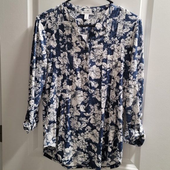 Floral "Denim" Dress Shirt - Picture 3 of 10